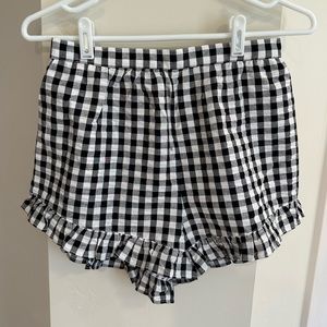 Nordstroms Black plaid ruffle shorts
